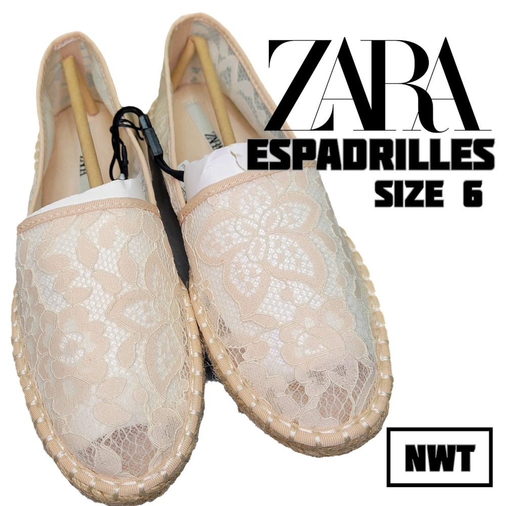 ZARA Lace Espadrilles Size 36 (US 6) [NWT] 🤍🤍